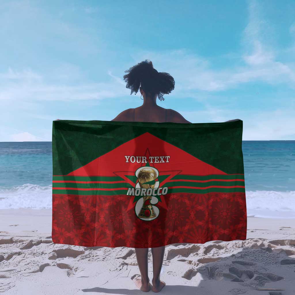 Personalized Morocco Football Sarong 2026 Come On Atlas Lions - Wonder Print Shop