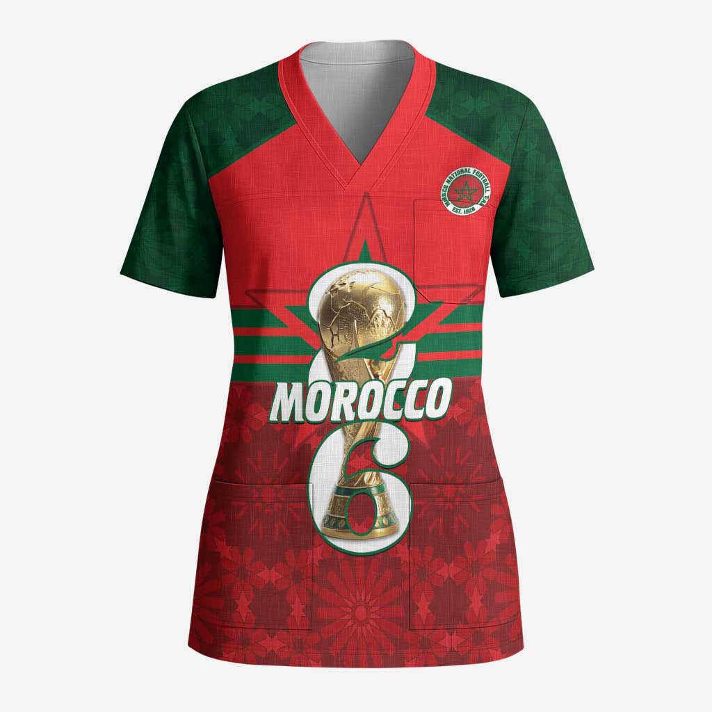 Personalized Morocco Football Scrub Top 2026 Come On Atlas Lions - Wonder Print Shop