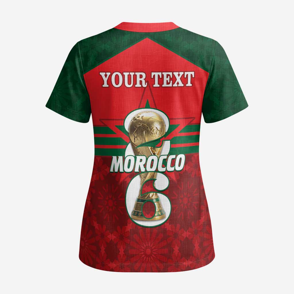 Personalized Morocco Football Scrub Top 2026 Come On Atlas Lions - Wonder Print Shop