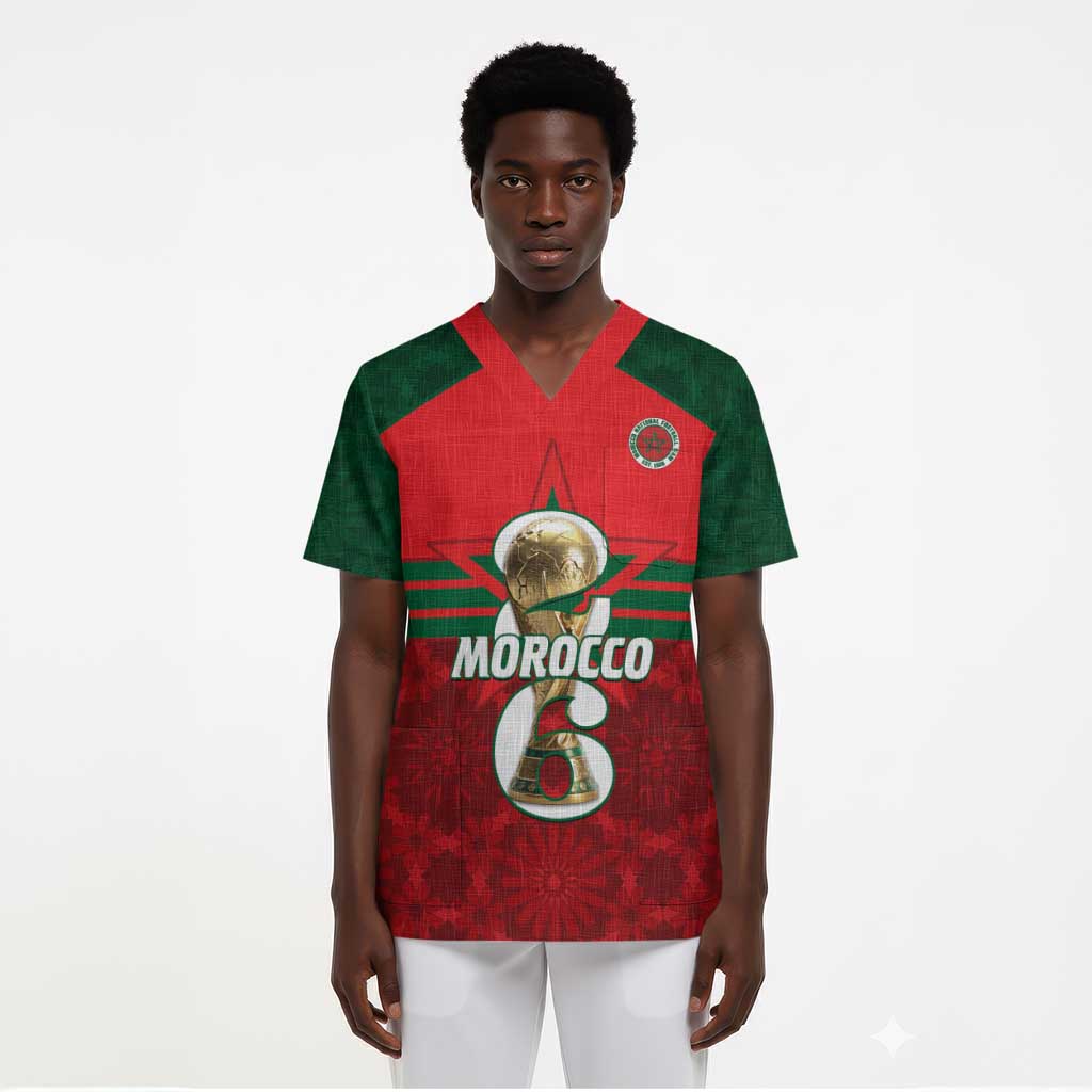 Personalized Morocco Football Scrub Top 2026 Come On Atlas Lions - Wonder Print Shop
