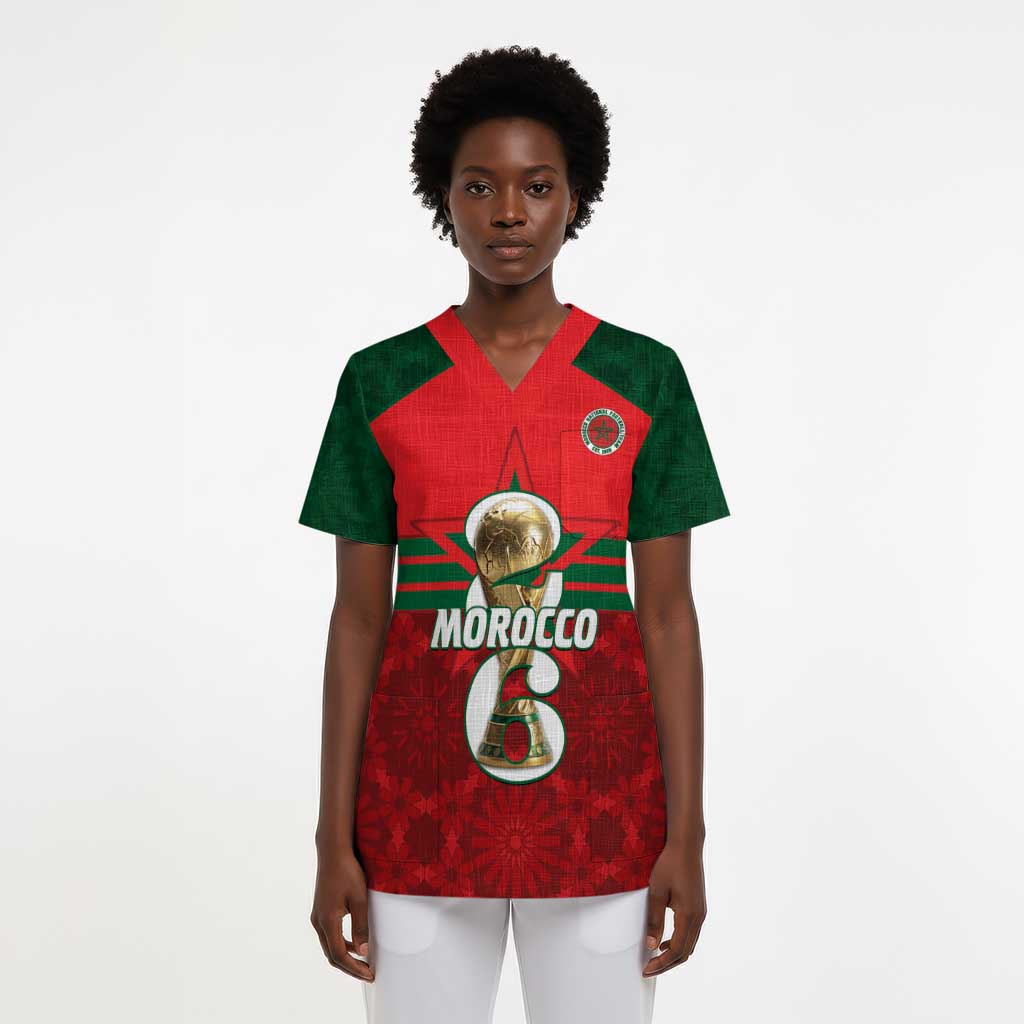 Personalized Morocco Football Scrub Top 2026 Come On Atlas Lions - Wonder Print Shop