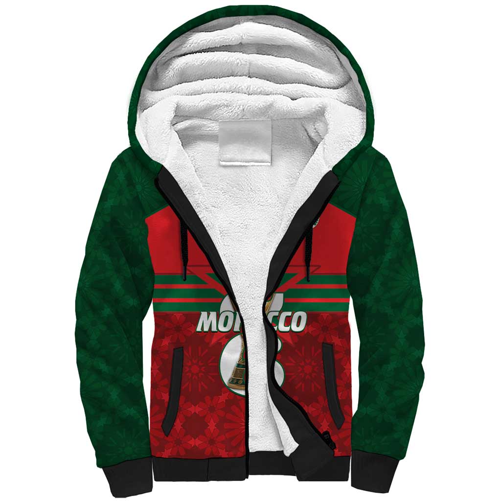 Personalized Morocco Football Sherpa Hoodie 2026 Come On Atlas Lions - Wonder Print Shop