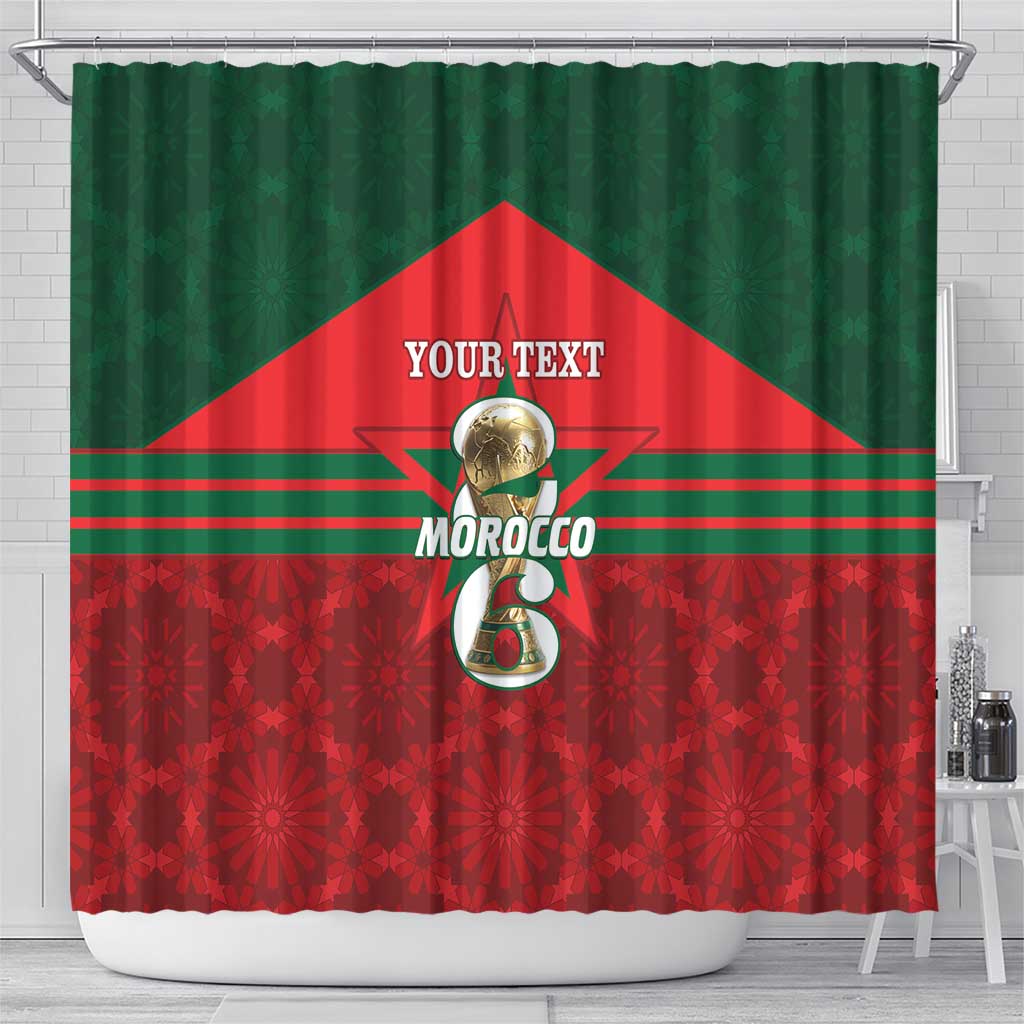 Personalized Morocco Football Shower Curtain 2026 Come On Atlas Lions - Wonder Print Shop