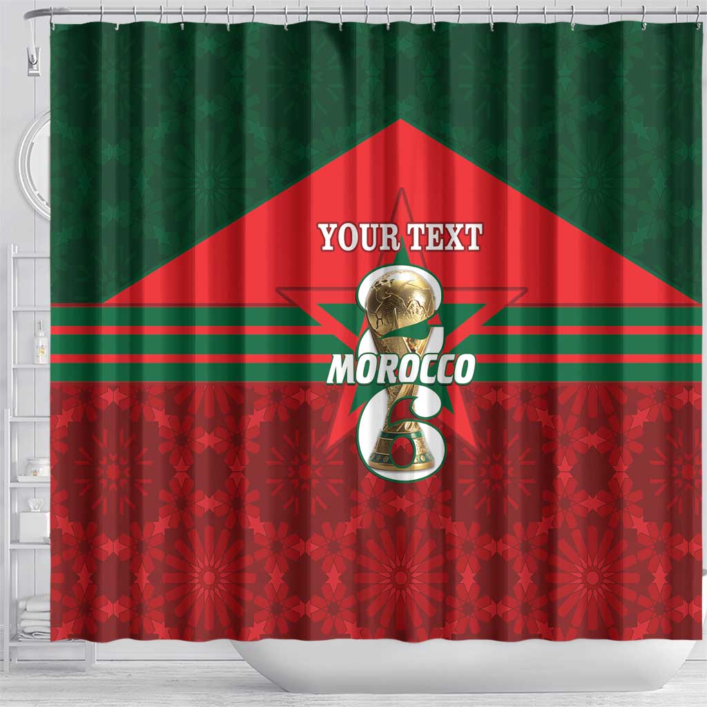 Personalized Morocco Football Shower Curtain 2026 Come On Atlas Lions - Wonder Print Shop