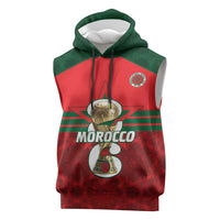 Personalized Morocco Football Sleeveless Hoodie 2026 Come On Atlas Lions - Wonder Print Shop