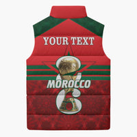 Personalized Morocco Football Sleeveless Puffer Jacket 2026 Come On Atlas Lions - Wonder Print Shop