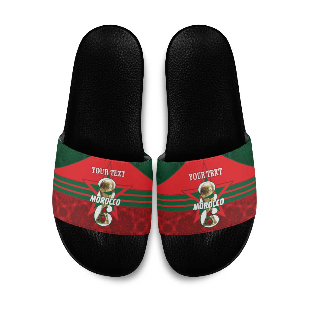 Personalized Morocco Football Slide Sandals 2026 Come On Atlas Lions - Wonder Print Shop