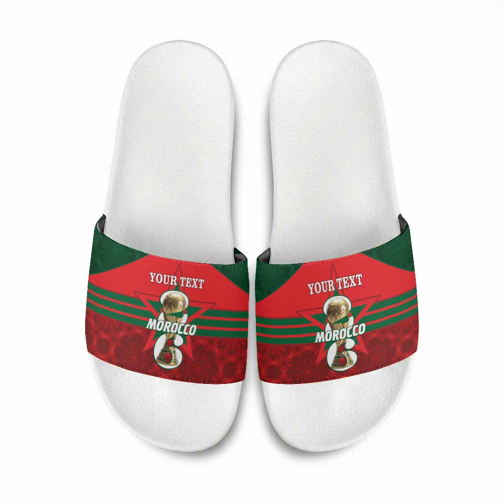 Personalized Morocco Football Slide Sandals 2026 Come On Atlas Lions - Wonder Print Shop