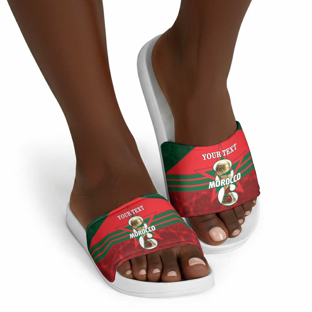 Personalized Morocco Football Slide Sandals 2026 Come On Atlas Lions - Wonder Print Shop