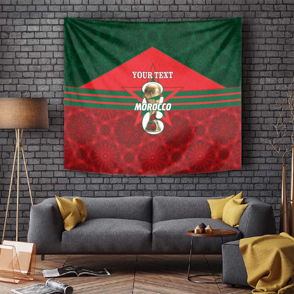 Personalized Morocco Football Tapestry 2026 Come On Atlas Lions - Wonder Print Shop