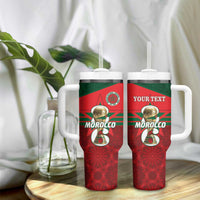 Personalized Morocco Football Tumbler With Handle 2026 Come On Atlas Lions - Wonder Print Shop
