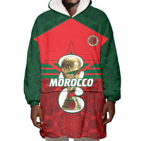 Personalized Morocco Football Wearable Blanket Hoodie 2026 Come On Atlas Lions - Wonder Print Shop