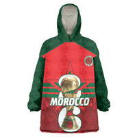 Personalized Morocco Football Wearable Blanket Hoodie 2026 Come On Atlas Lions - Wonder Print Shop