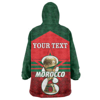 Personalized Morocco Football Wearable Blanket Hoodie 2026 Come On Atlas Lions - Wonder Print Shop