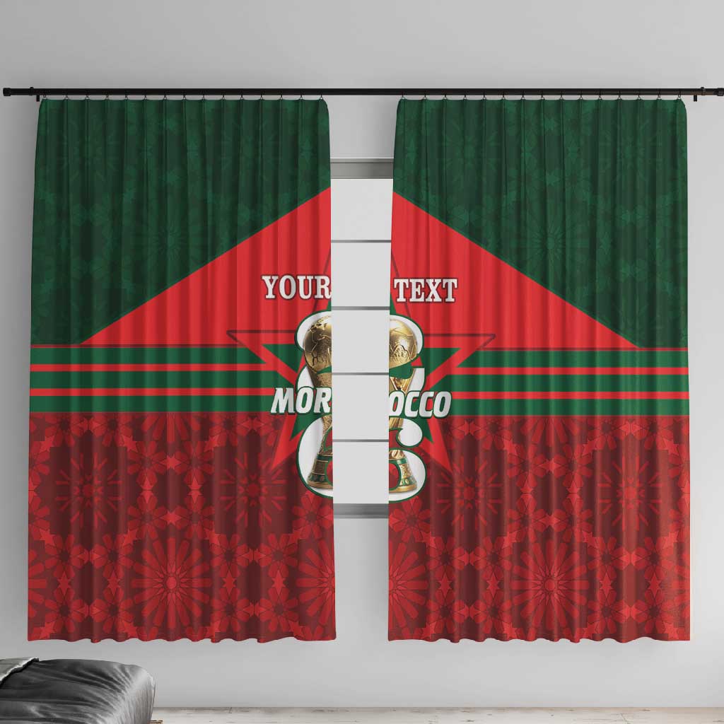 Personalized Morocco Football Window Curtain 2026 Come On Atlas Lions - Wonder Print Shop