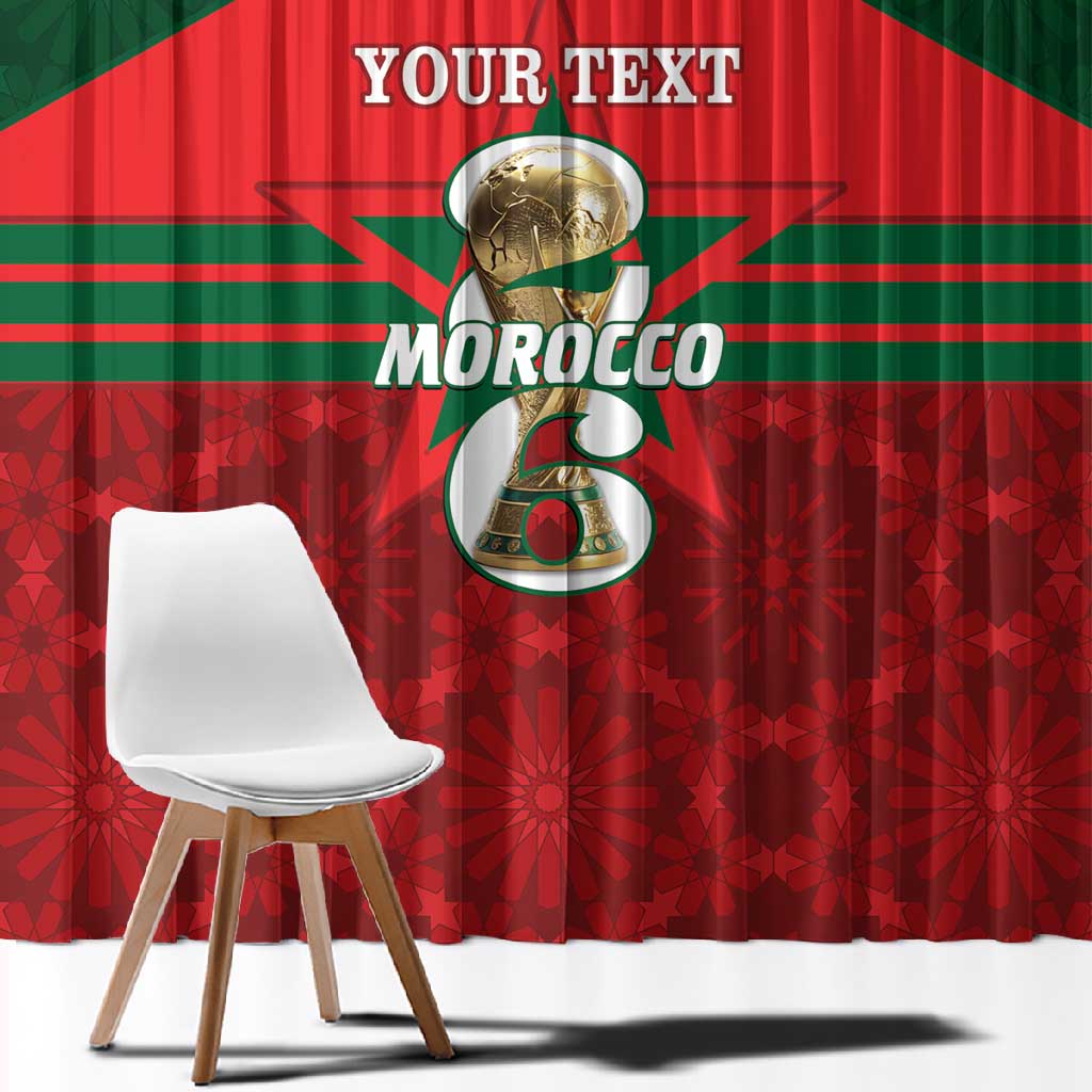 Personalized Morocco Football Window Curtain 2026 Come On Atlas Lions - Wonder Print Shop