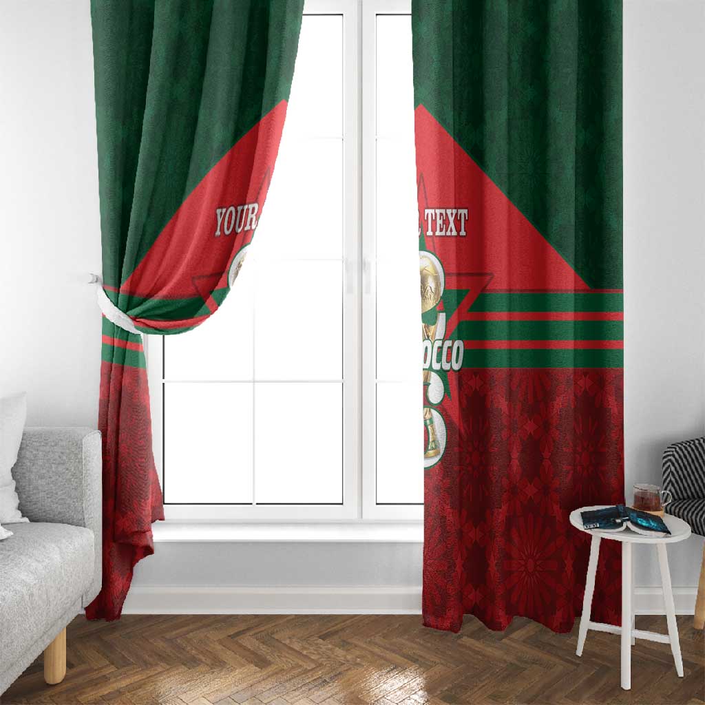 Personalized Morocco Football Window Curtain 2026 Come On Atlas Lions - Wonder Print Shop