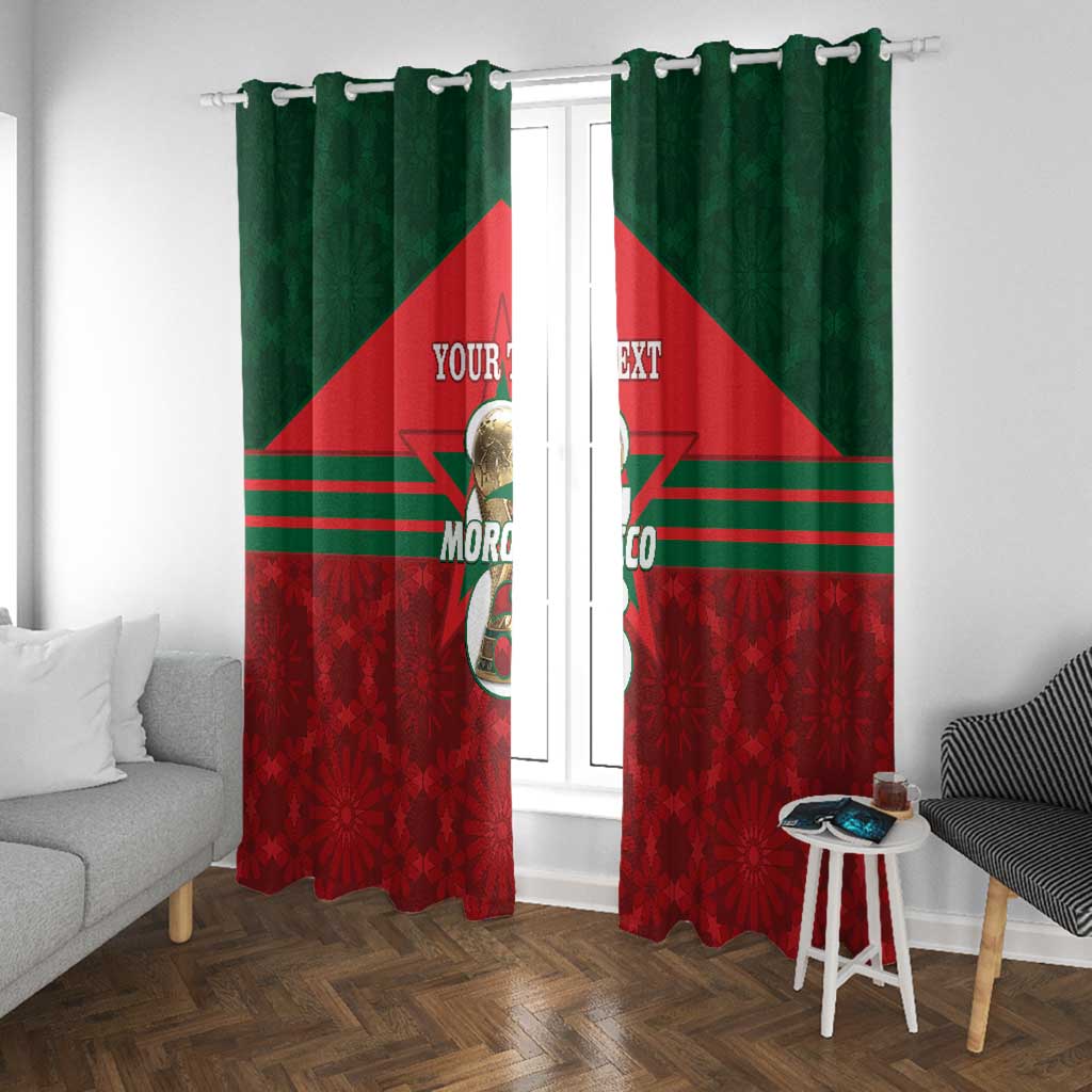 Personalized Morocco Football Window Curtain 2026 Come On Atlas Lions - Wonder Print Shop