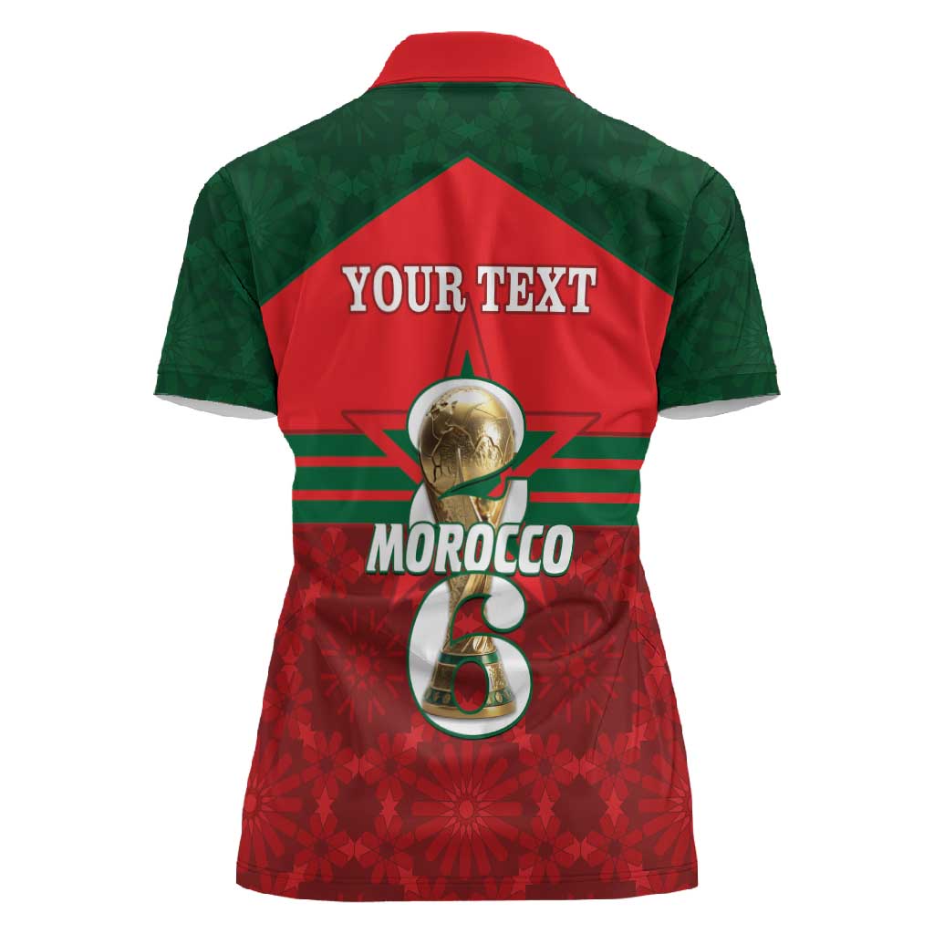 Personalized Morocco Football Women Polo Shirt 2026 Come On Atlas Lions LT14