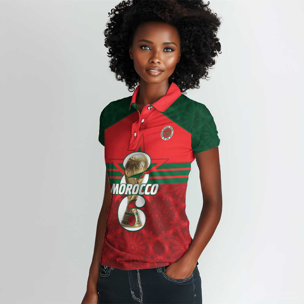 Personalized Morocco Football Women Polo Shirt 2026 Come On Atlas Lions LT14