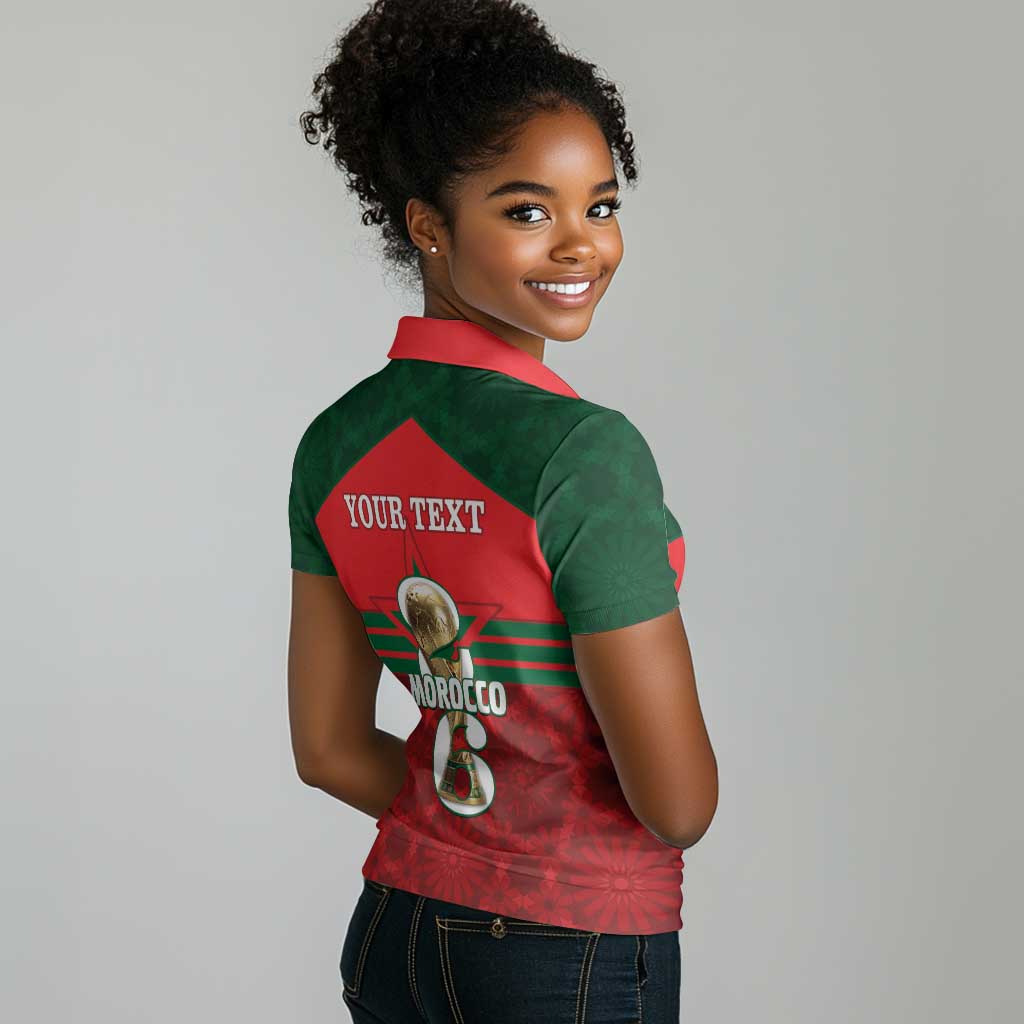 Personalized Morocco Football Women Polo Shirt 2026 Come On Atlas Lions LT14