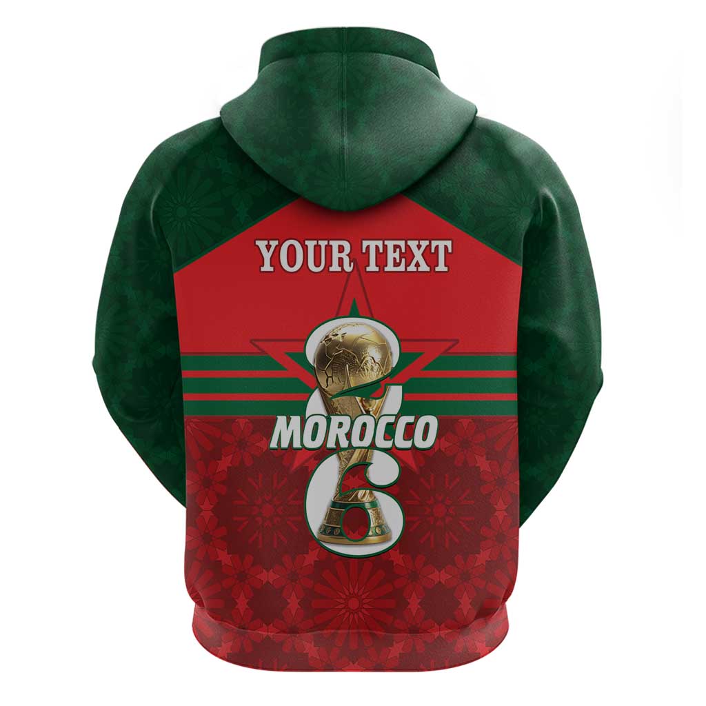 Personalized Morocco Football Zip Hoodie 2026 Come On Atlas Lions - Wonder Print Shop