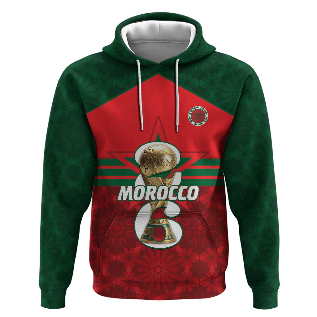 Personalized Morocco Football Zip Hoodie 2026 Come On Atlas Lions - Wonder Print Shop