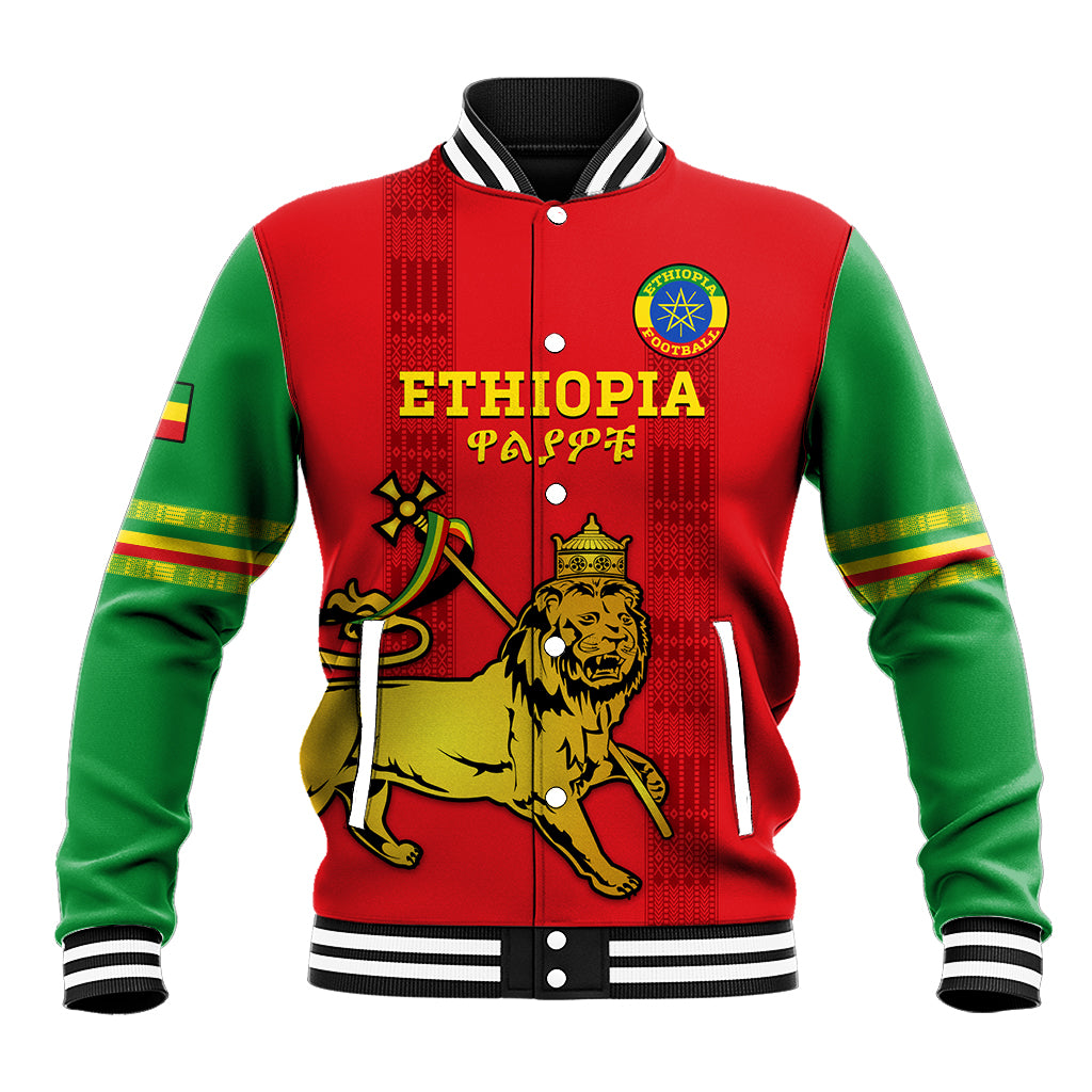 Custom Ethiopia Football Baseball Jacket 2024 Go Champions Walia Ibex - Wonder Print Shop