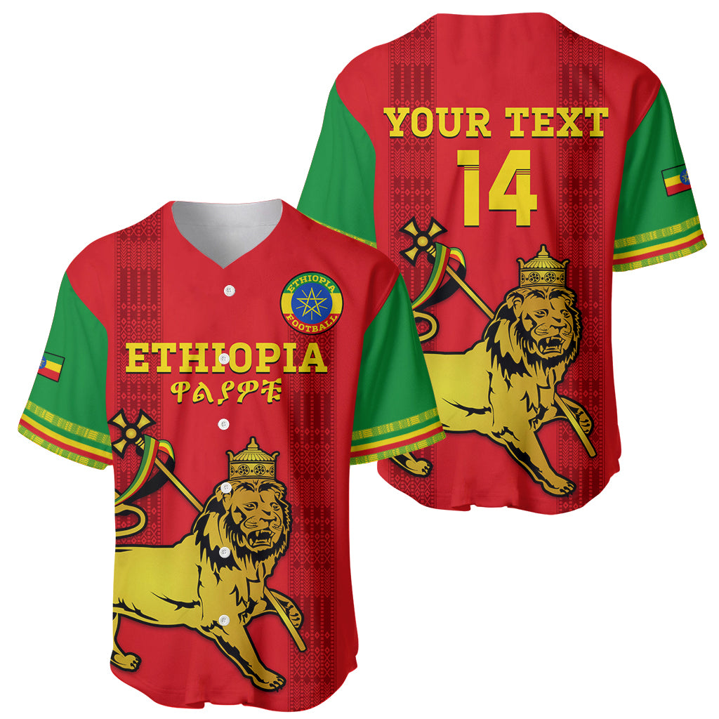 Custom Ethiopia Football Baseball Jersey 2024 Go Champions Walia Ibex - Wonder Print Shop