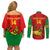 Custom Ethiopia Football Couples Matching Off Shoulder Short Dress and Long Sleeve Button Shirt 2024 Go Champions Walia Ibex - Wonder Print Shop