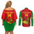 Custom Ethiopia Football Couples Matching Off Shoulder Short Dress and Long Sleeve Button Shirt 2024 Go Champions Walia Ibex
