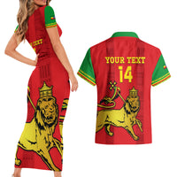 Custom Ethiopia Football Couples Matching Short Sleeve Bodycon Dress and Hawaiian Shirt 2024 Go Champions Walia Ibex - Wonder Print Shop