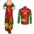 Custom Ethiopia Football Couples Matching Summer Maxi Dress and Long Sleeve Button Shirt 2024 Go Champions Walia Ibex