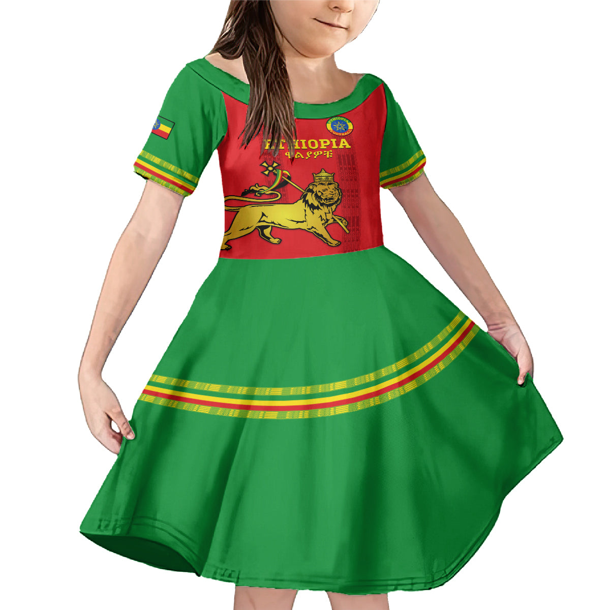 Custom Ethiopia Football Family Matching Mermaid Dress and Hawaiian Shirt 2024 Go Champions Walia Ibex - Wonder Print Shop