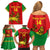 Custom Ethiopia Football Family Matching Off Shoulder Short Dress and Hawaiian Shirt 2024 Go Champions Walia Ibex