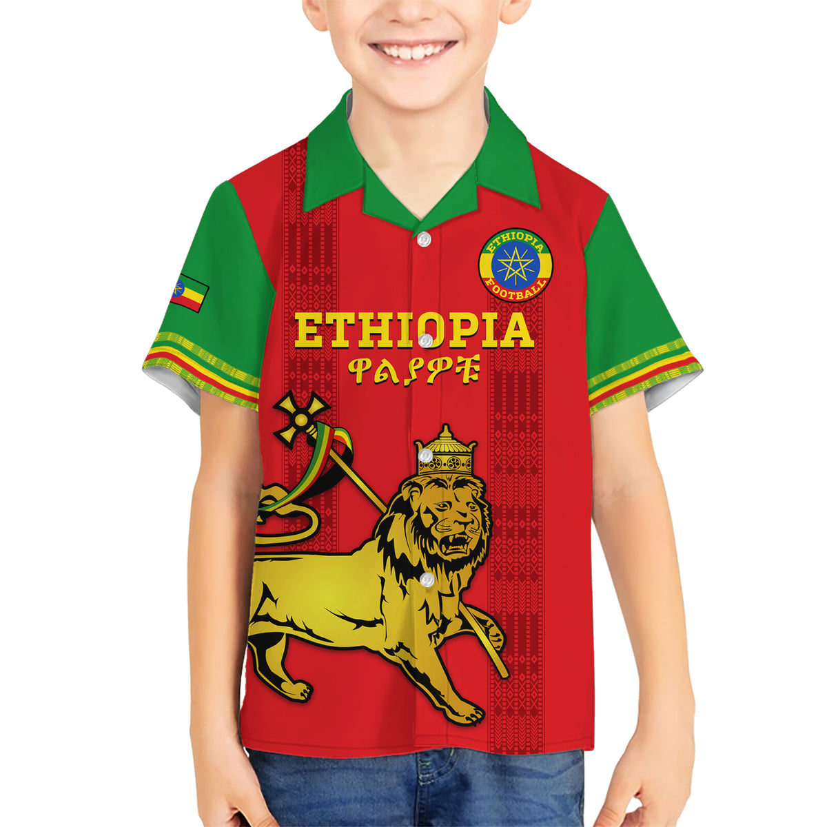 Custom Ethiopia Football Family Matching Short Sleeve Bodycon Dress and Hawaiian Shirt 2024 Go Champions Walia Ibex - Wonder Print Shop