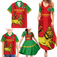 Custom Ethiopia Football Family Matching Summer Maxi Dress and Hawaiian Shirt 2024 Go Champions Walia Ibex - Wonder Print Shop