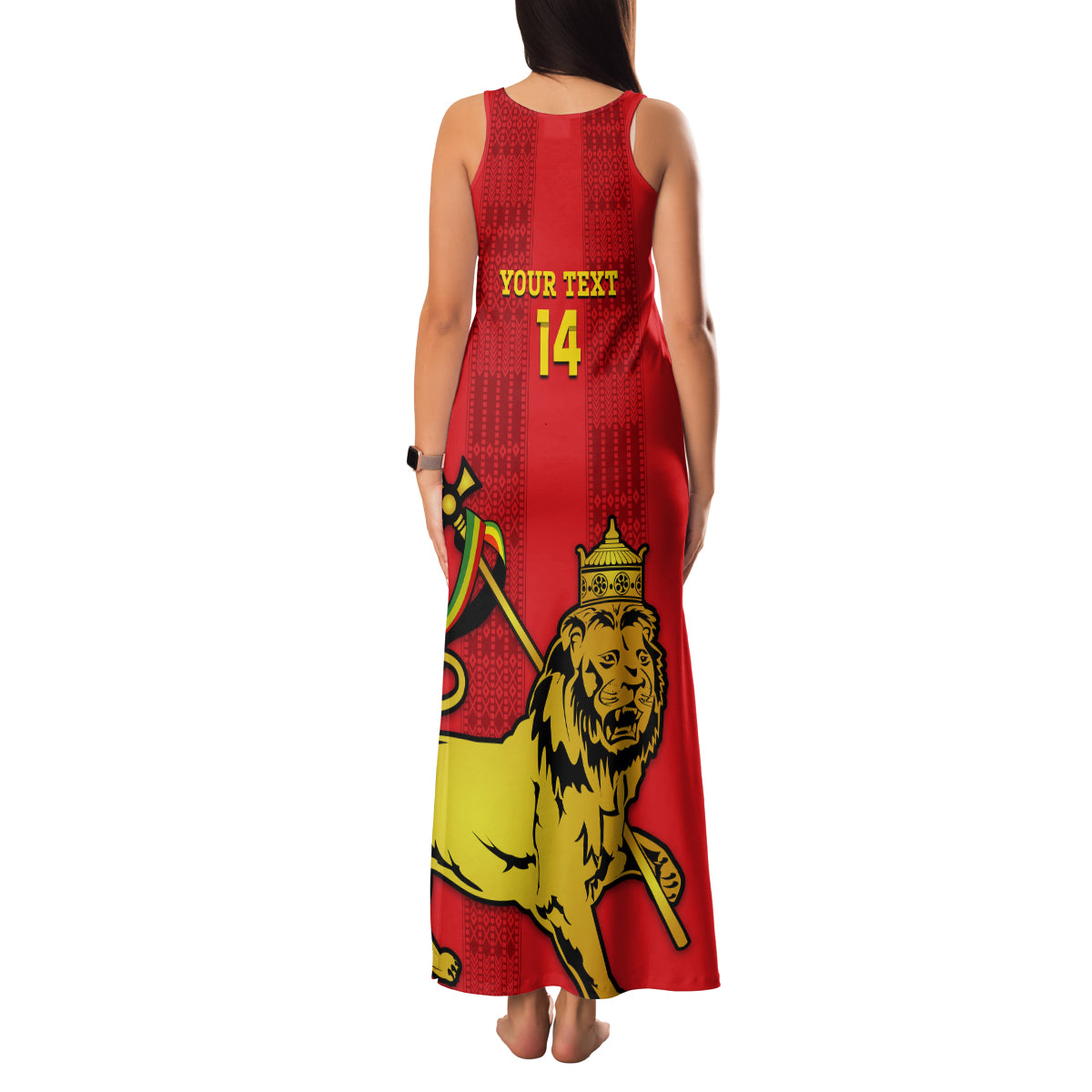 Custom Ethiopia Football Family Matching Tank Maxi Dress and Hawaiian Shirt 2024 Go Champions Walia Ibex - Wonder Print Shop