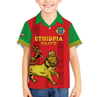 Custom Ethiopia Football Kid Hawaiian Shirt 2024 Go Champions Walia Ibex - Wonder Print Shop