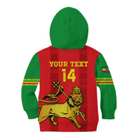 Custom Ethiopia Football Kid Hoodie 2024 Go Champions Walia Ibex - Wonder Print Shop