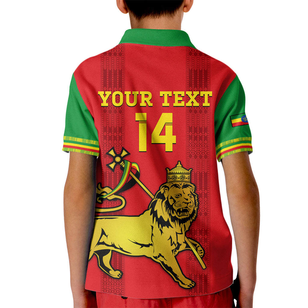 Custom Ethiopia Football Kid Polo Shirt 2024 Go Champions Walia Ibex - Wonder Print Shop