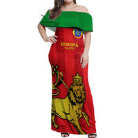 Custom Ethiopia Football Off Shoulder Maxi Dress 2024 Go Champions Walia Ibex - Wonder Print Shop