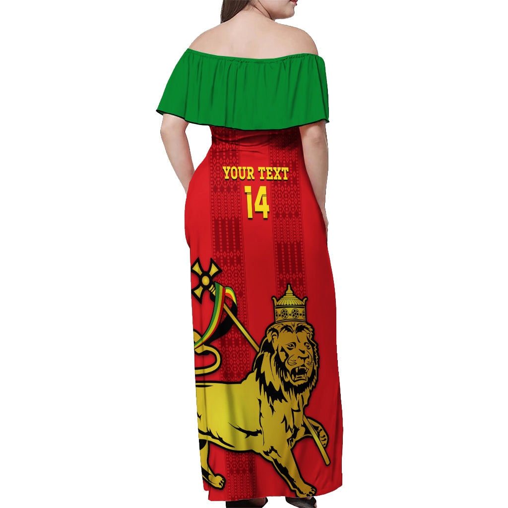 Custom Ethiopia Football Off Shoulder Maxi Dress 2024 Go Champions Walia Ibex - Wonder Print Shop