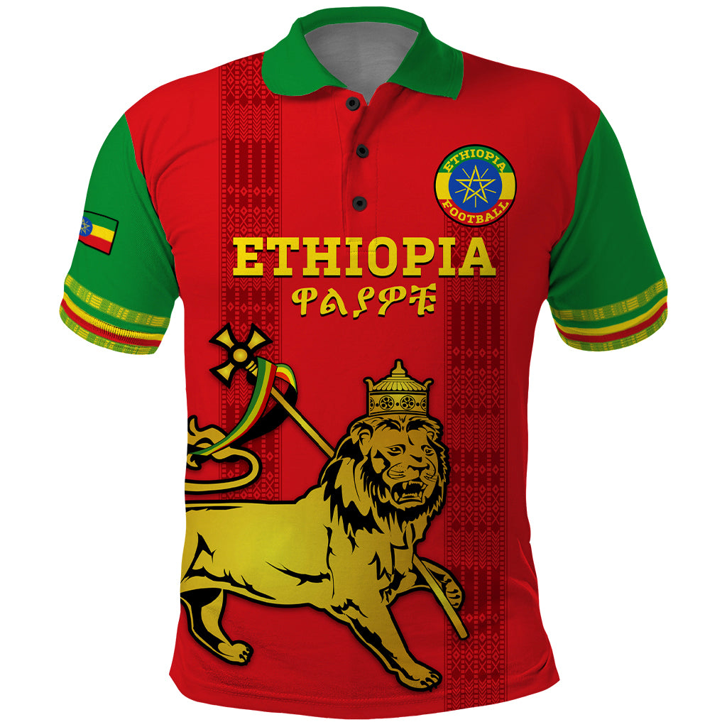 Custom Ethiopia Football Polo Shirt 2024 Go Champions Walia Ibex - Wonder Print Shop