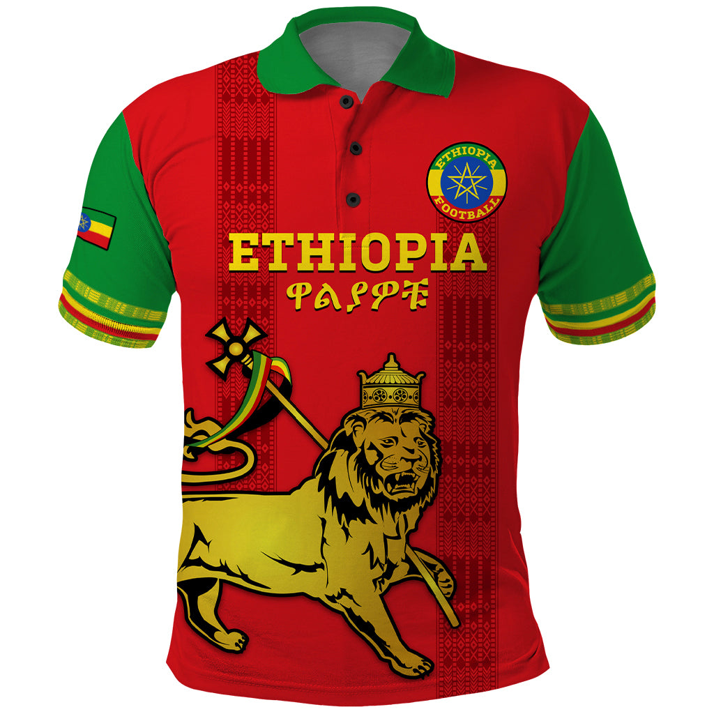 Custom Ethiopia Football Polo Shirt 2024 Go Champions Walia Ibex