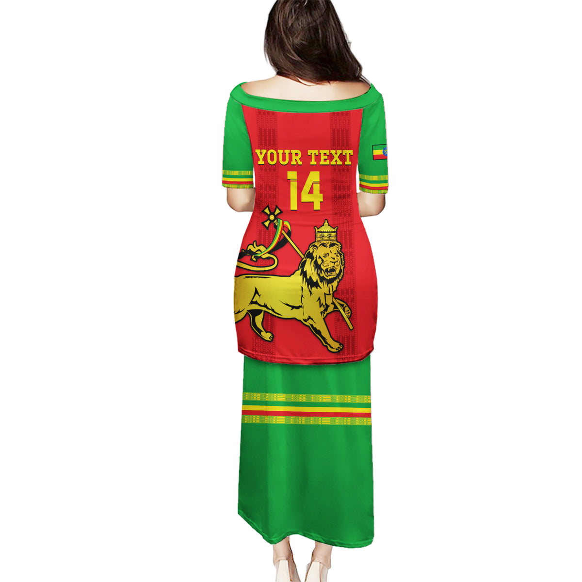 Custom Ethiopia Football Puletasi 2024 Go Champions Walia Ibex - Wonder Print Shop