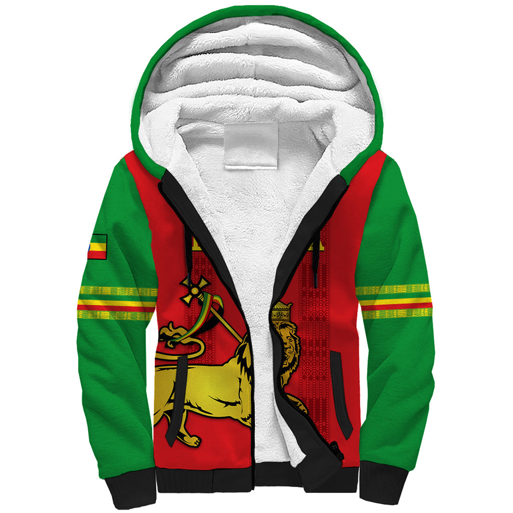 Custom Ethiopia Football Sherpa Hoodie 2024 Go Champions Walia Ibex - Wonder Print Shop
