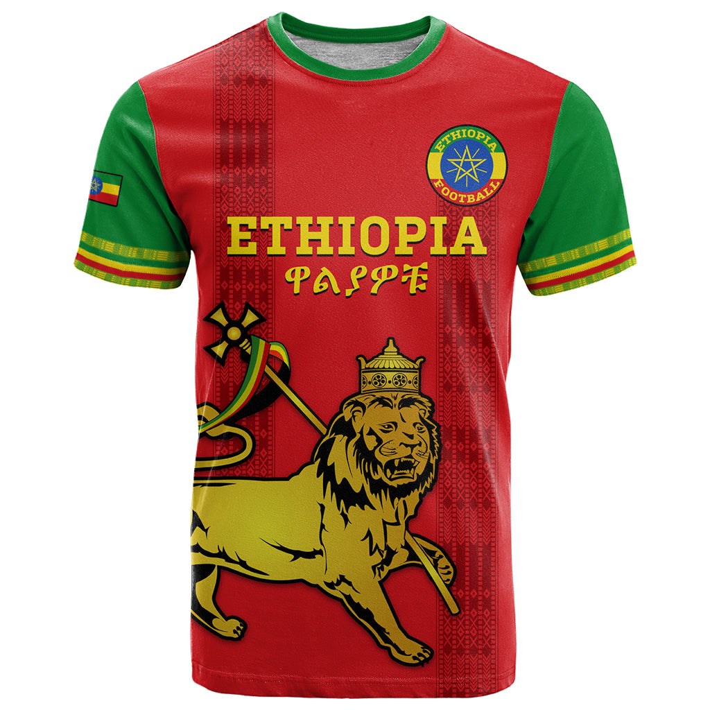 Custom Ethiopia Football T Shirt 2024 Go Champions Walia Ibex - Wonder Print Shop