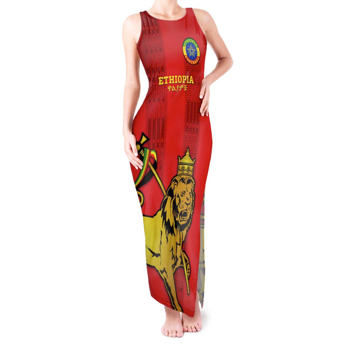 Custom Ethiopia Football Tank Maxi Dress 2024 Go Champions Walia Ibex - Wonder Print Shop