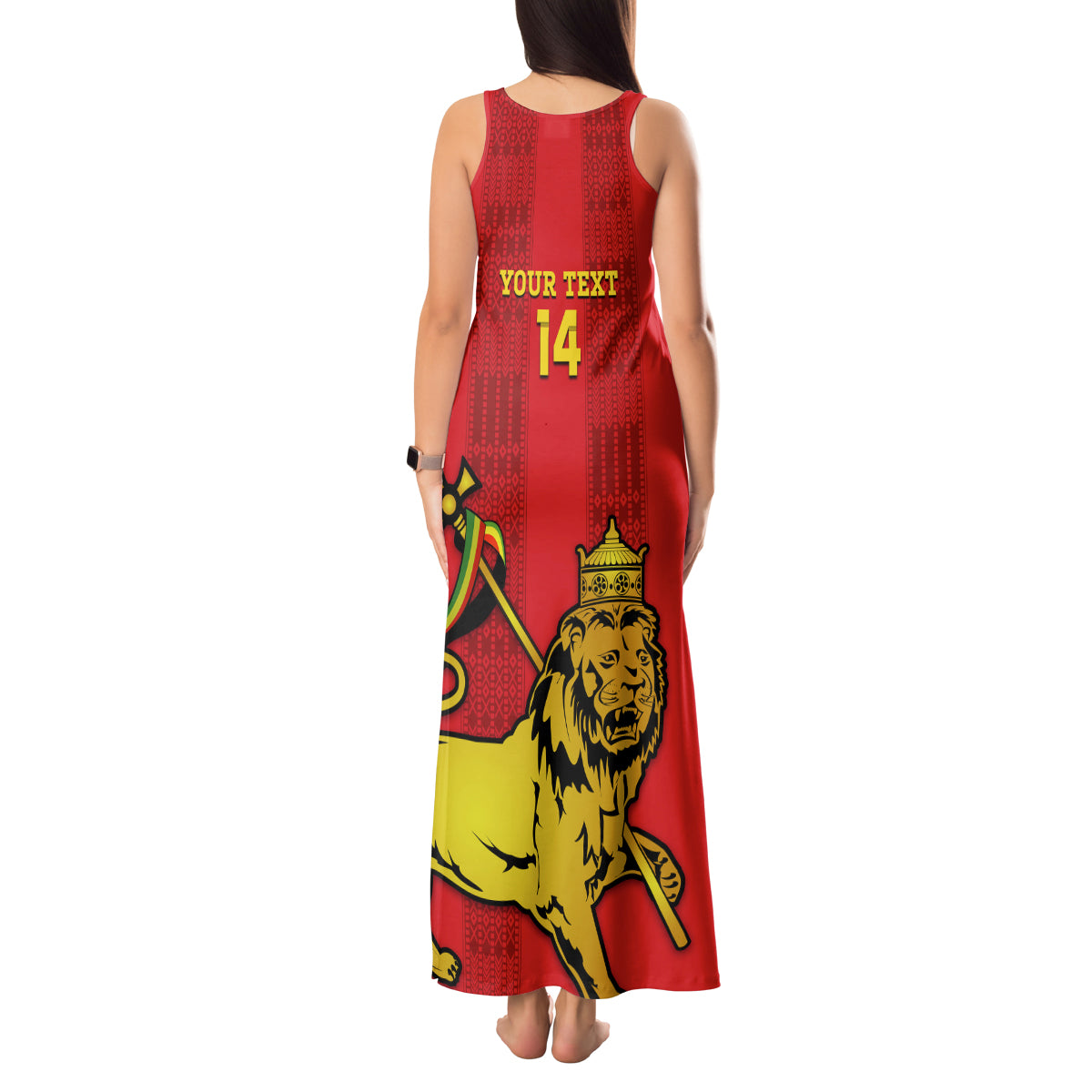 Custom Ethiopia Football Tank Maxi Dress 2024 Go Champions Walia Ibex - Wonder Print Shop